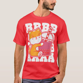 Boba Tea Cat Bubble Tea Kawaii Anime Japanese Milk T-shirt