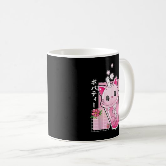 Boba Tea Cat Bubble Tea Kawaii Anime Japans meisje Koffiemok (Voorkant rechts)