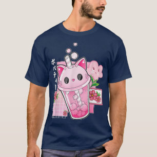 Boba Tea Cat Bubble Tea Kawaii Anime Japans meisje T-shirt