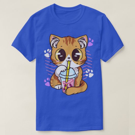 Boba Tea Cat Bubble Tea Kawaii Anime Japans meisje T-shirt (Design voorkant)