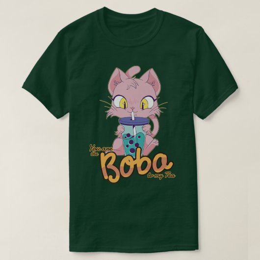 Boba Tea Cat Funny Bubble Tea 212 T-shirt (Design voorkant)