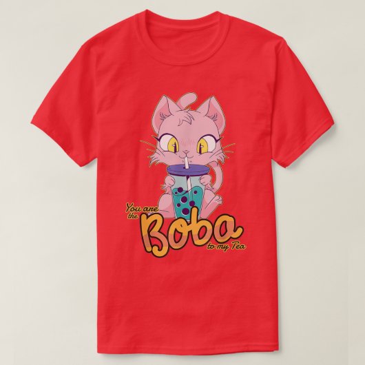 Boba Tea Cat Funny Bubble Tea T-shirt (Design voorkant)