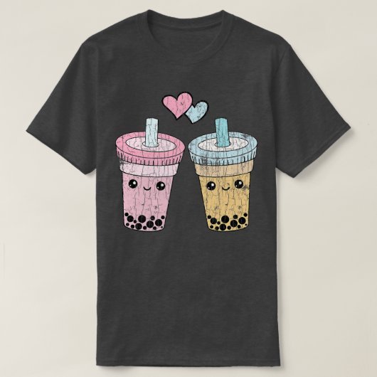 Boba Tea Couples Funny Bubble Milk Lover Graphic P T-shirt (Design voorkant)
