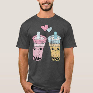 Boba Tea Couples Funny Bubble Milk Lover Graphic P T-shirt