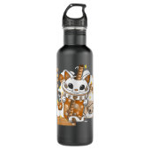Boba Tea Cute Cat Bubble Tea Kawaii Anime Japans Waterfles (Voorkant)
