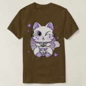 Boba Tea Drink Kawaii Neko Cat Boba T-shirt (Design voorkant)