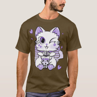 Boba Tea Drink Kawaii Neko Cat Boba T-shirt