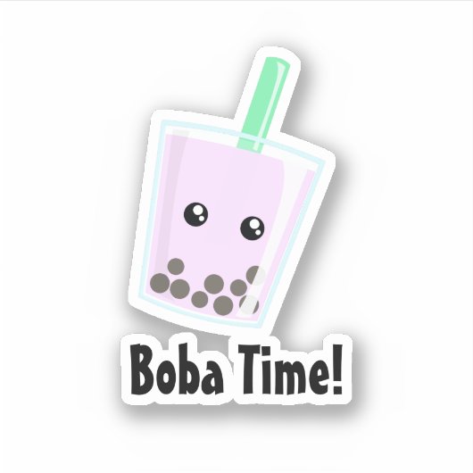 Boba Tea Eigen vinylSticker Sticker (Voorkant)