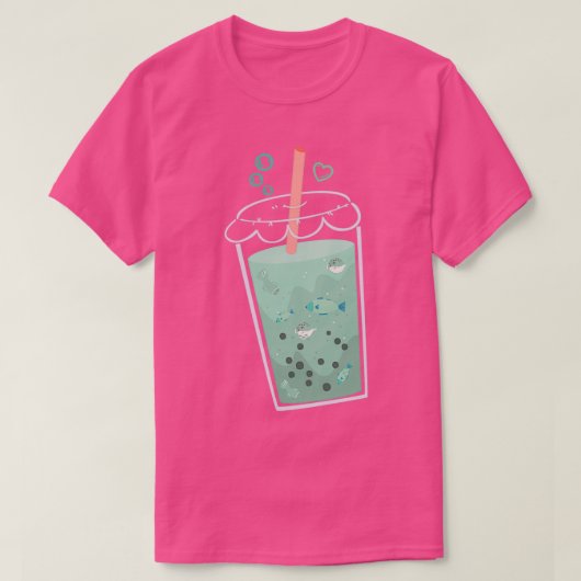 Boba Tea Fish Trouts and Puffers Blowfish in T-shirt (Design voorkant)
