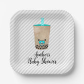 Boba Tea geïnspireerd  Baby shower Papieren Bordje (Voorkant)