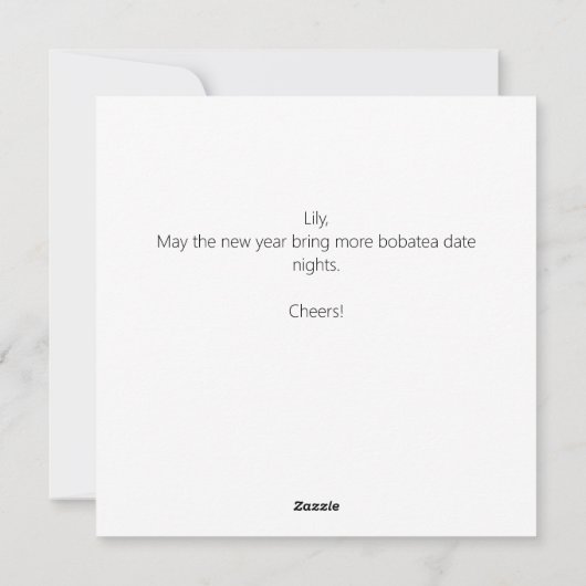 Boba Tea Holiday Winter Cheer Nieuwjaar Bubelthee Feestdagenkaart (Achterkant)