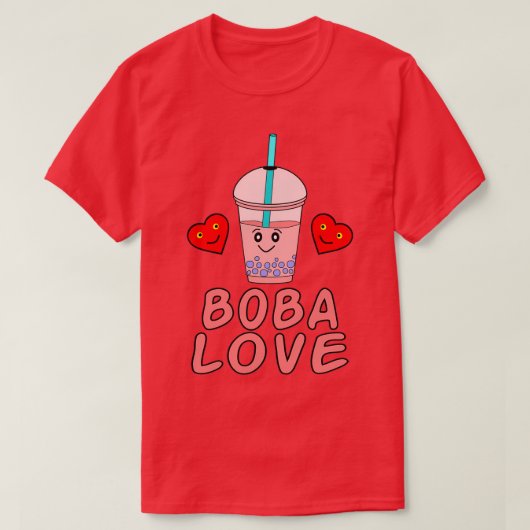 Boba Tea I Love Boba Bubble Tea T-shirt (Design voorkant)