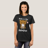 Boba Tea is My Valentine Bear Anti Valentines Day T-shirt (Voorkant volledig)