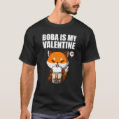 Boba Tea is My Valentine Fox Anti Valentines Day T-shirt (Voorkant)