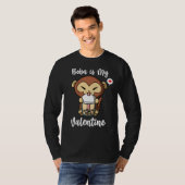 Boba Tea is My Valentine Monkey Anti Valentines Da T-shirt (Voorkant volledig)