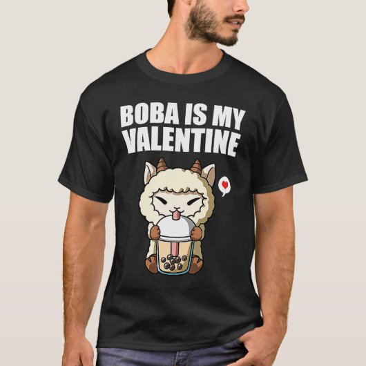 Boba Tea is My Valentine Sheep Anti Valentines Day T-shirt (Voorkant)