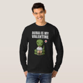 Boba Tea is My Valentine Snake Anti Valentines Day T-shirt (Voorkant volledig)