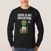 Boba Tea is My Valentine Snake Anti Valentines Day T-shirt (Voorkant)