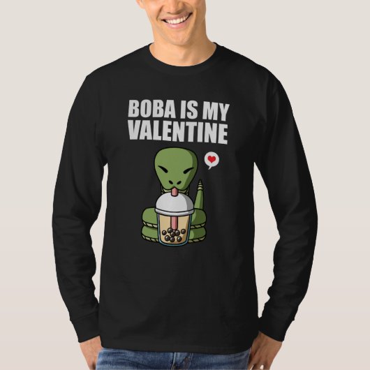 Boba Tea is My Valentine Snake Anti Valentines Day T-shirt (Voorkant)