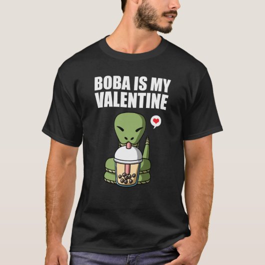 Boba Tea is My Valentine Snake Anti Valentines Day T-shirt (Voorkant)