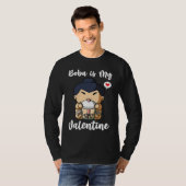 Boba Tea is My Valentine Sumo Wrestler Anti Valent T-shirt (Voorkant volledig)