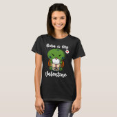 Boba Tea is My Valentine Turtle Anti Valentines Da T-shirt (Voorkant volledig)