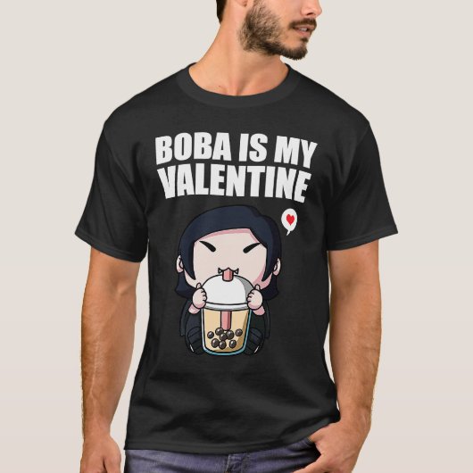Boba Tea is My Valentine Vampire Anti Valentines D T-shirt (Voorkant)