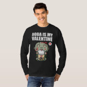 Boba Tea is My Valentine Zombie Anti Valentines Da T-shirt (Voorkant volledig)