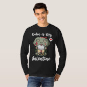 Boba Tea is My Valentine Zombie Anti Valentines Da T-shirt (Voorkant volledig)