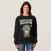 Boba Tea is My Valentine Zombie Anti Valentines Da Trui (Voorkant volledig)