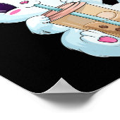 Boba tea kat animo voor vrouwen Kawaii bubble tea  Poster (Hoek)