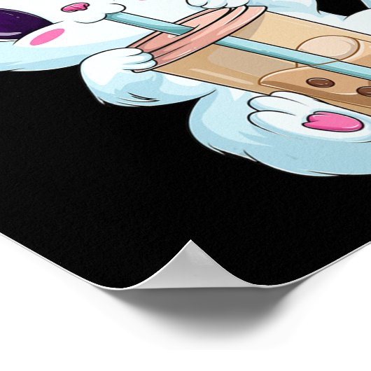 Boba tea kat animo voor vrouwen Kawaii bubble tea  Poster (Hoek)
