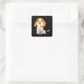 Boba Tea Kawaii Japans Anime Beagle Lover Gift Vierkante Sticker (Tas)