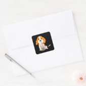 Boba Tea Kawaii Japans Anime Beagle Lover Gift Vierkante Sticker (Envelop)