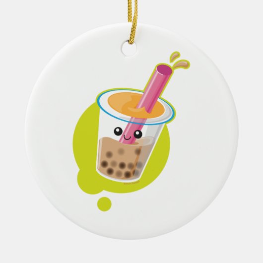 Boba Tea Keramisch Ornament (Voorkant)