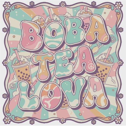 Boba Tea Lova Sticker (Voorkant)