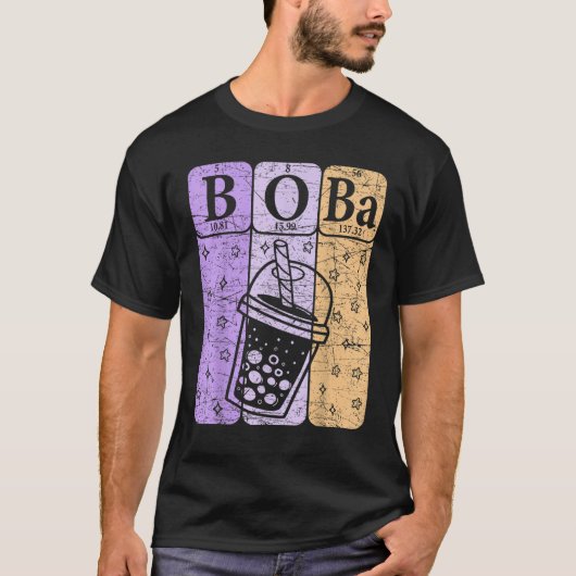 Boba Tea Periodic Table Elements Bubble Tea  Nerd T-shirt (Voorkant)