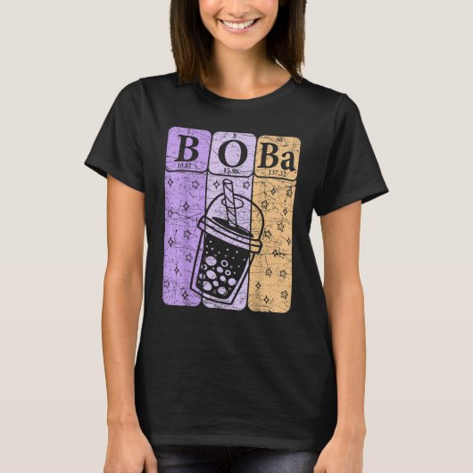 Boba Tea Periodic Table Elements Bubble Tea  Nerd T-shirt (Voorkant)