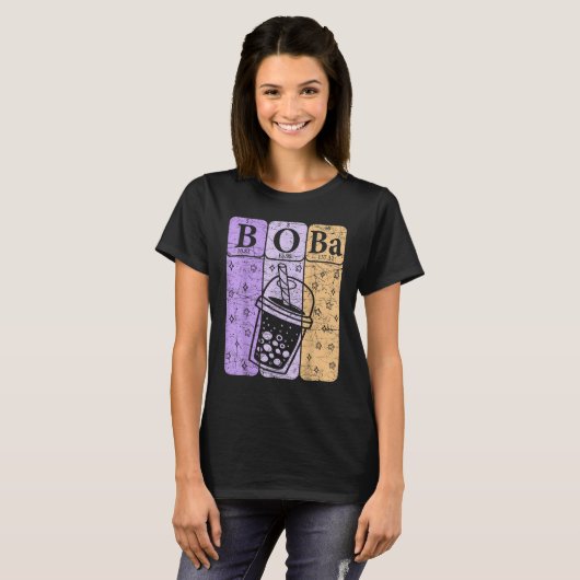 Boba Tea Periodic Table Elements Bubble Tea  Nerd T-shirt (Voorkant volledig)