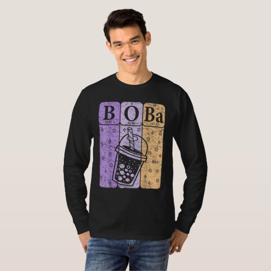 Boba Tea Periodic Table Elements Bubble Tea  Nerd T-shirt (Voorkant volledig)