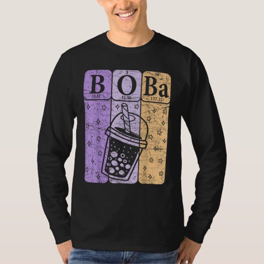 Boba Tea Periodic Table Elements Bubble Tea  Nerd T-shirt (Voorkant)