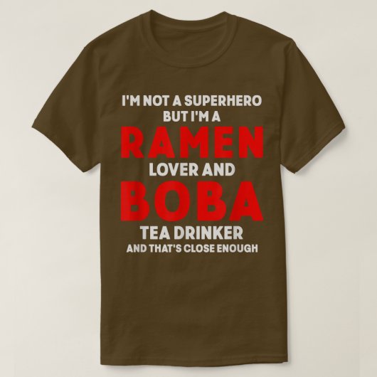 Boba Tea Ramen Cute Kawaii Bubble Milk Tea 245 T-shirt (Design voorkant)