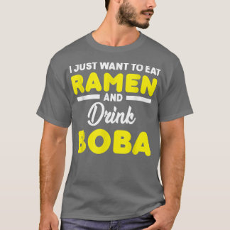 Boba Tea Ramen Cute Kawaii Bubble Milk Tea T-shirt