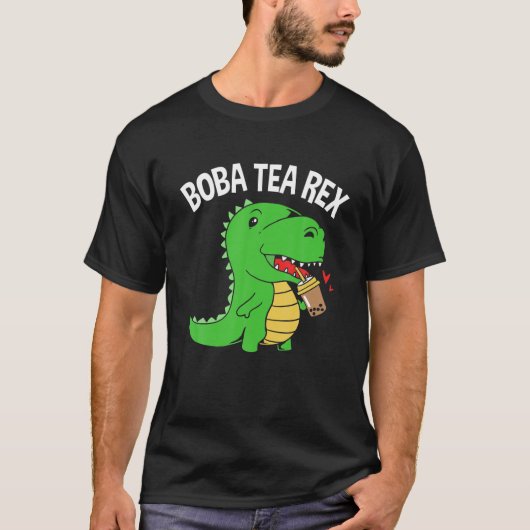 Boba Tea Rex Boba Dinosaur T-shirt (Voorkant)