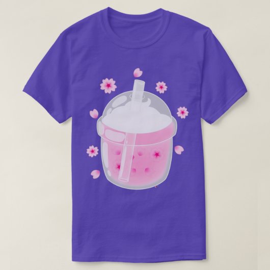 Boba tea sakura roze t-shirt (Design voorkant)