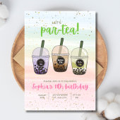 Boba Tea Verjaardagsfeestje Uitnodiging, Bubble Te Kaart