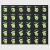 Boba Teeth Grappig Boba Tea Pun Donker BG Cadeaupapier (Vlak)