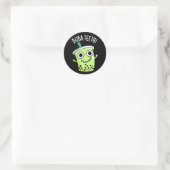 Boba Teeth Grappig Boba Tea Pun Donker BG Ronde Sticker (Tas)