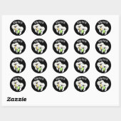 Boba Teeth Grappig Boba Tea Pun Donker BG Ronde Sticker (Vel)