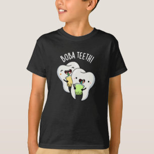 Boba Teeth Grappig Boba Tea Pun Donker BG T-shirt